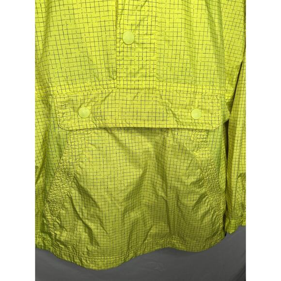 Kaelin Tech Light Ski Pullover Jacket Hoodie Grid Print Yellow Nylon Large 1990s - Picture 6 of 11